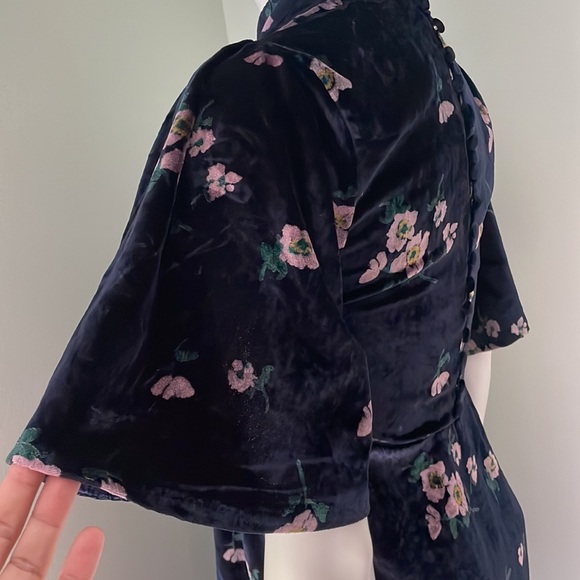 Free People  My Baby Floral Navy Velvet Minidress - Picture 7 of 10